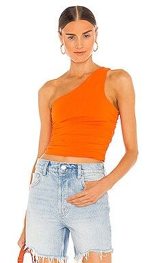 superdown Anna Ruched Top in Orange from Revolve.com | Revolve Clothing (Global)