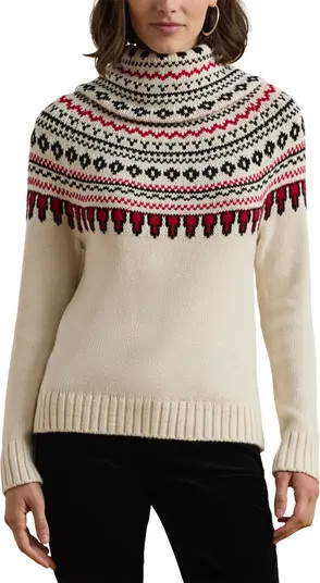 Lauren Ralph Lauren Fair Isle Cotton Turtleneck Sweater | Nordstrom | Nordstrom