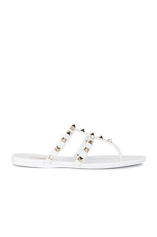Valentino Garavani PVC Thong Sandals in Bianco Ottico | FWRD | FWRD 