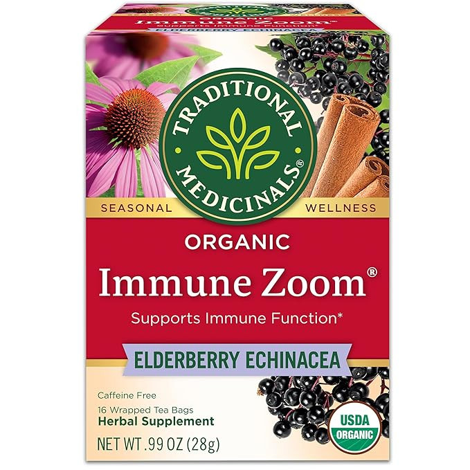 Traditional Medicinals Tea, Organic Immune Zoom Elderberry Echinacea, Supports Immune Function, 1... | Amazon (US)