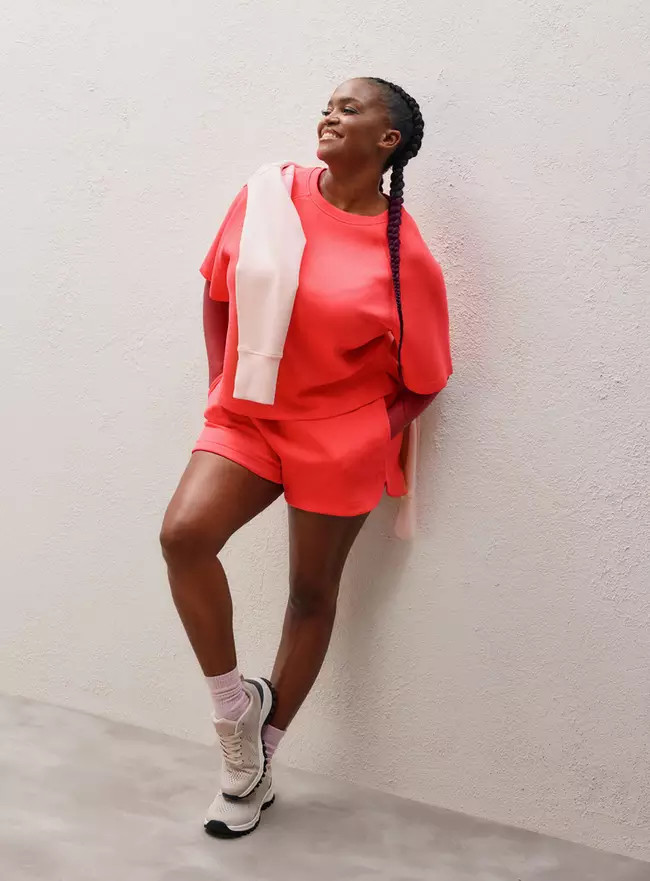 Buy REAKTIV Bright Pink Luxe Scuba Shorts L | Sports leggings and joggers | Tu | Tu Clothing