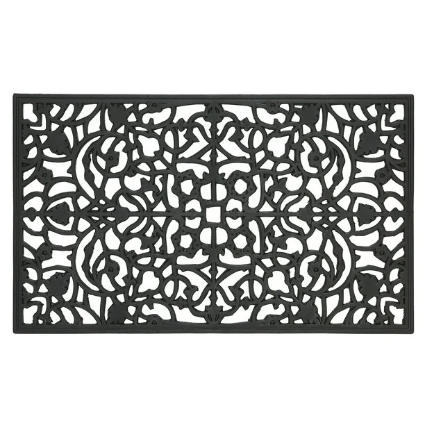 My Texas House Dahlia Black Rubber Doormat, 24" x 36" - Walmart.com | Walmart (US)