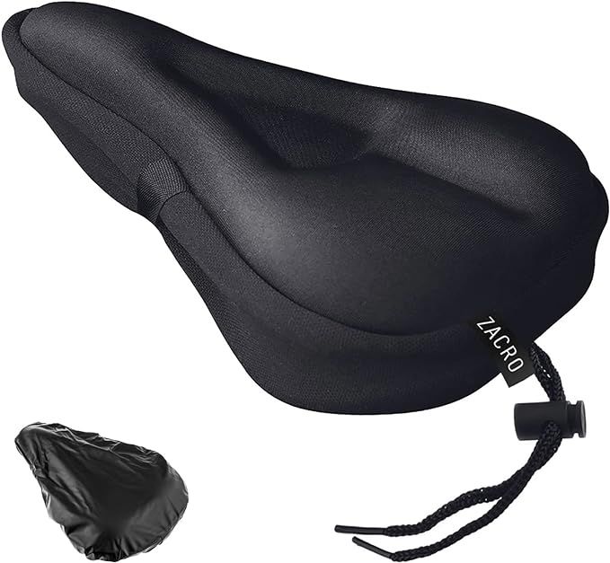 Zacro Gel Bike Seat Cover - Soft Bike Cushion Seat Cover with Water&Dust Resistant Cover-Exercise... | Amazon (US)
