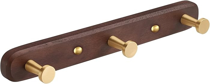 Wall Mounted Coat Rack, Entryway Hanging Coat Rack, Metal Wood Coat Rail with 3 Rustic Hooks Rail... | Amazon (US)