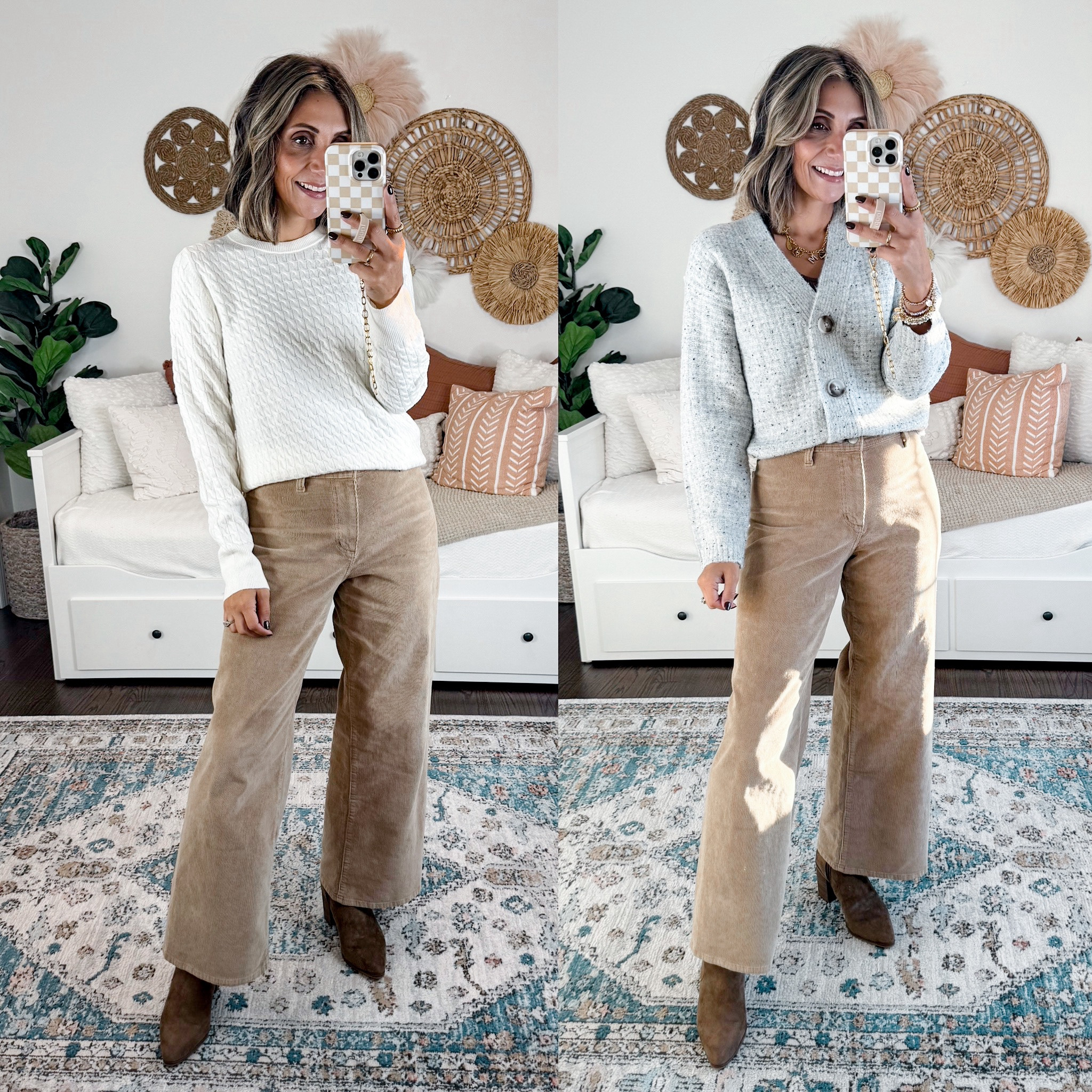 Target sweaters on sale 
Wearing small
Wearing 2 in corduroy 


#LTKOver40 #LTKSaleAlert #LTKStyleTip