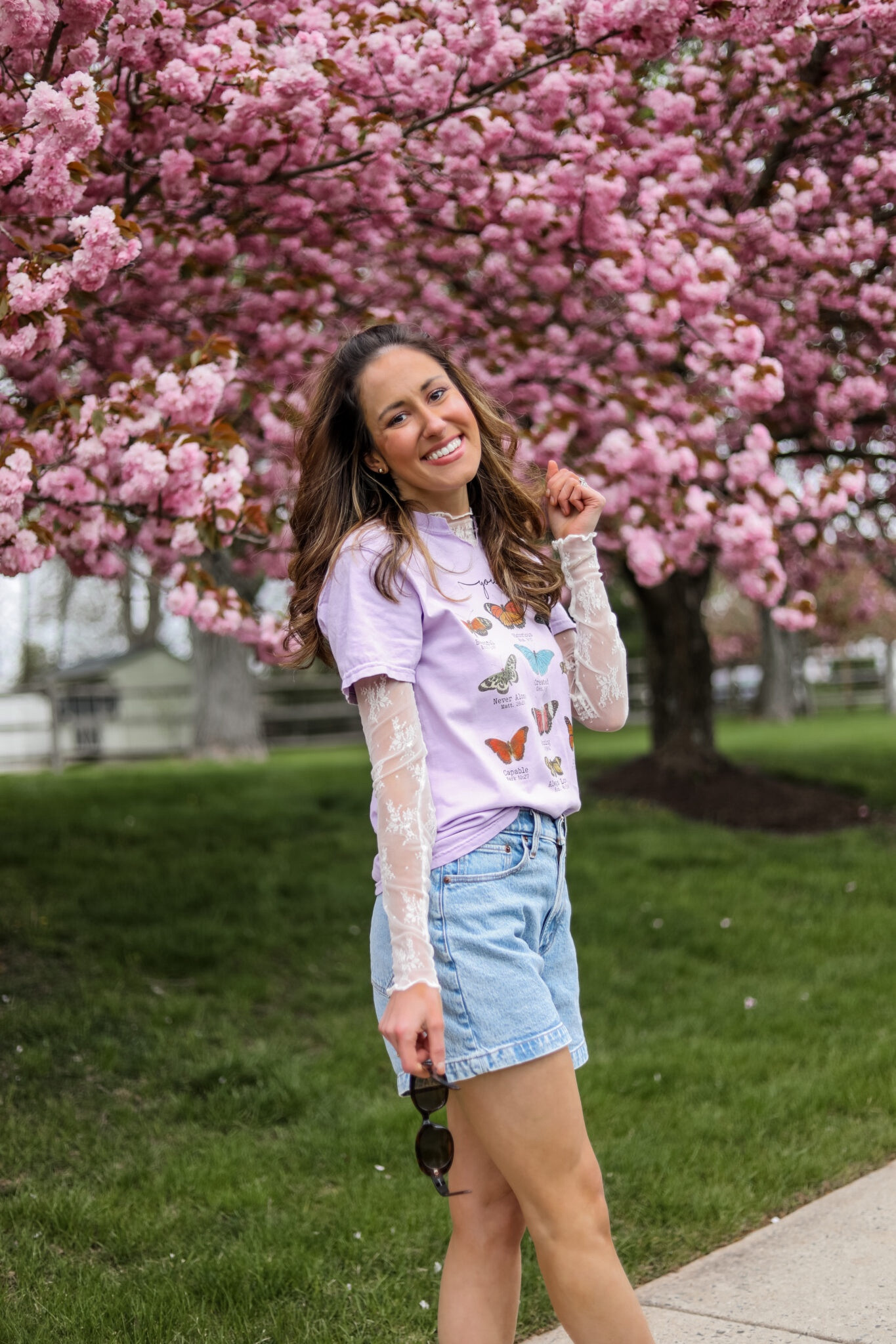 Butterfly graphic t shirt layered over white lace shirt 

Summer outfit // Abercrombie denim shorts // spring outfit // sheer lace shirt // Amazon fashion 

#LTKStyleTip #LTKFindsUnder100 #LTKSeasonal