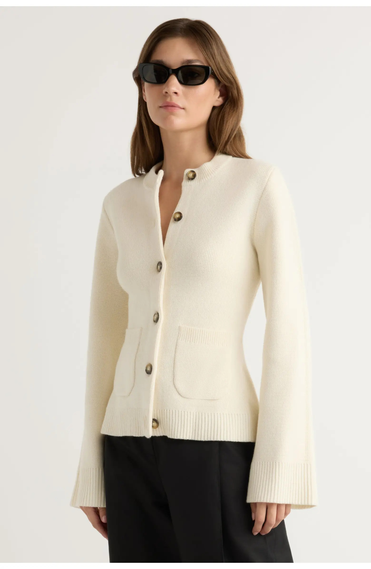 Modern Citizen Eames Cotton Wool Button Cardigan | Nordstrom | Nordstrom