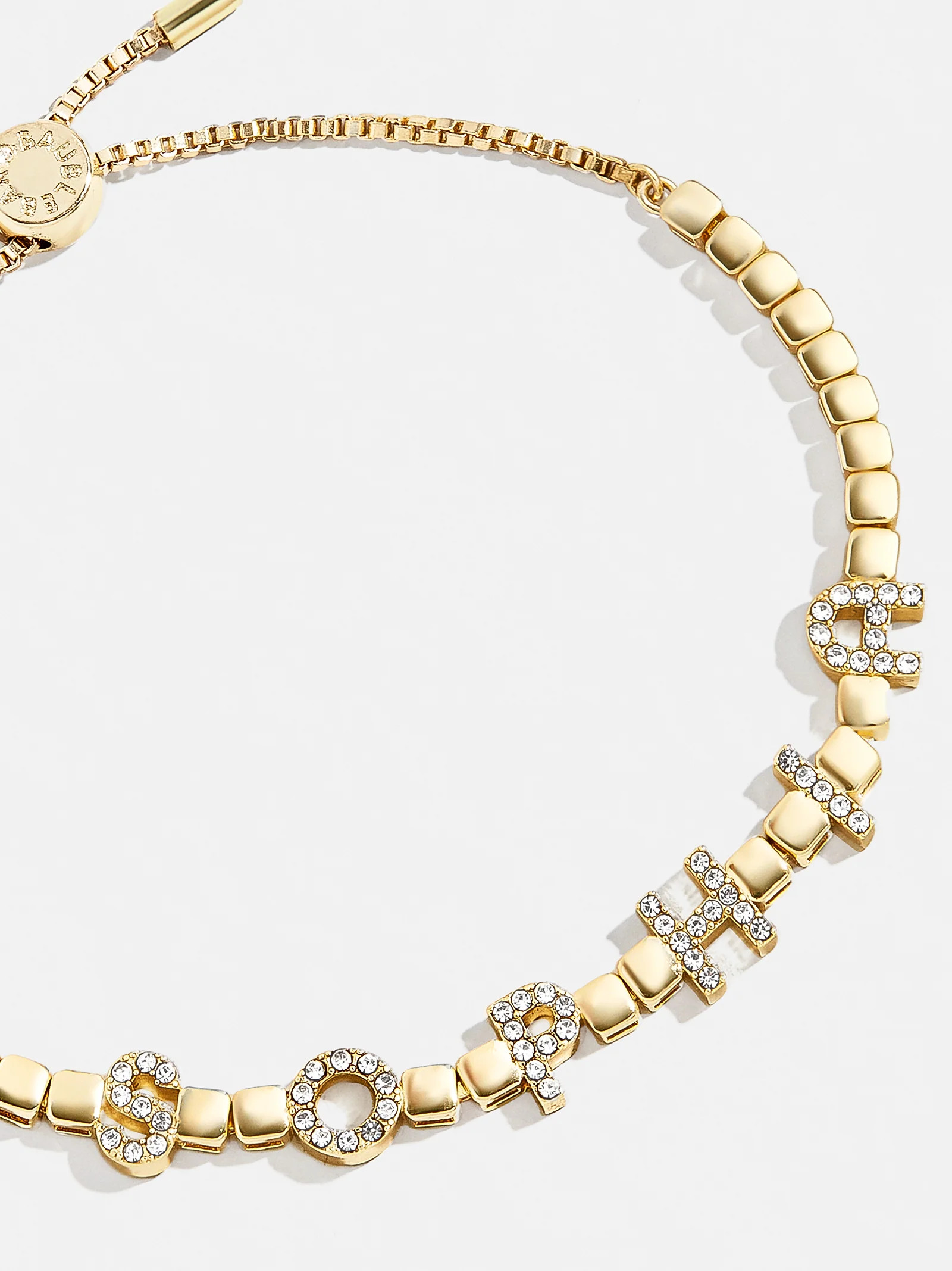 Custom Nameplate Tennis Bracelet - Gold/Pavé | BaubleBar