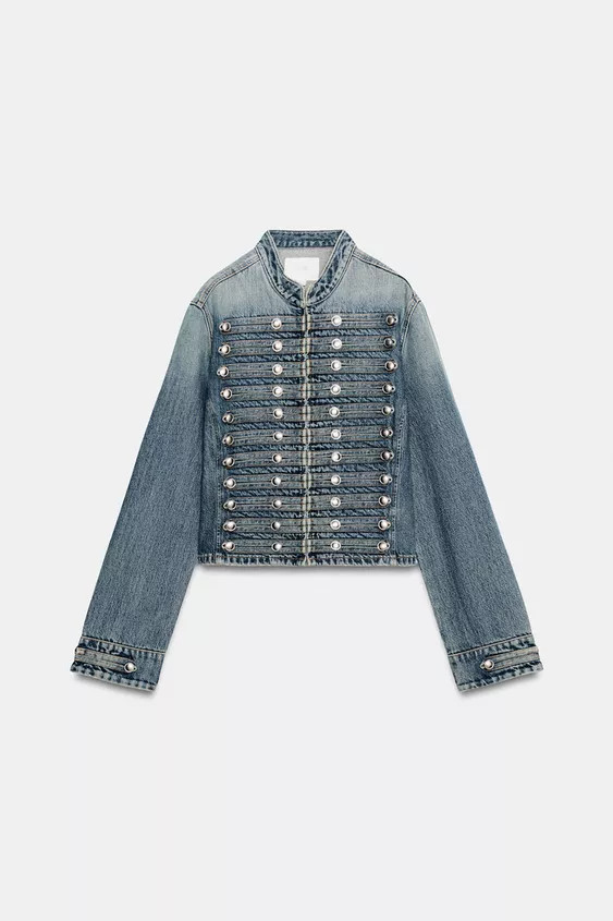 TAILLIERTE TRF-JEANSJACKE MIT KNÖPFEN | Zara US