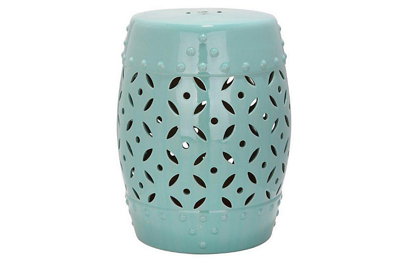 Aurora Garden Stool, Aqua | One Kings Lane