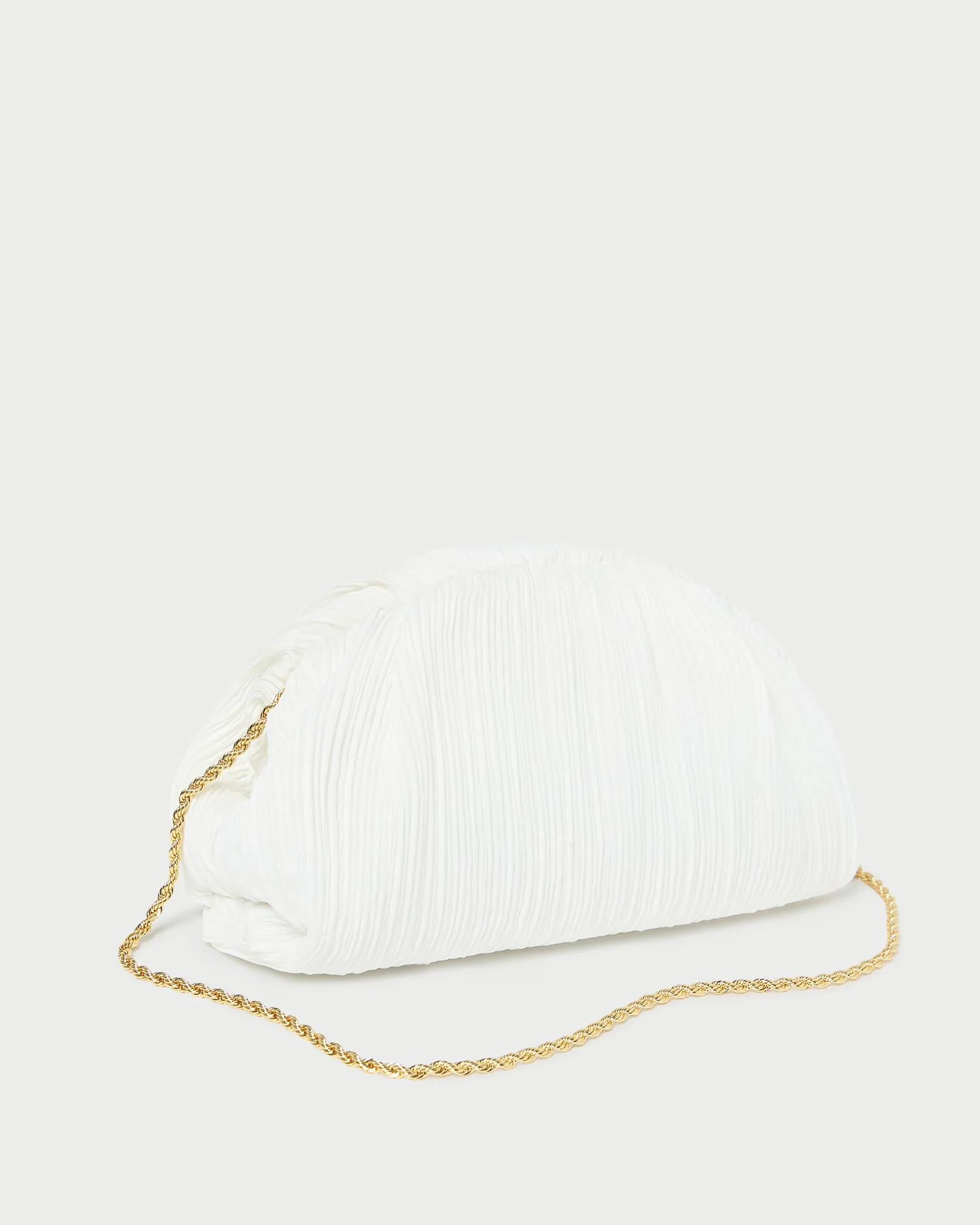 Bailey White Pleated Dome Clutch | Loeffler Randall