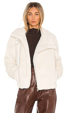 Bubish Orlando Faux Fur Biker Jacket in Cream from Revolve.com | Revolve Clothing (Global)