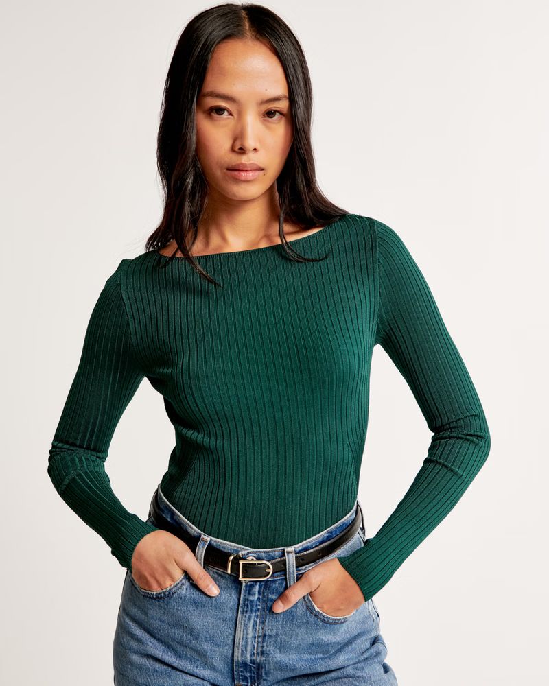 Glossy Slash Sweater Top | Abercrombie & Fitch (US)