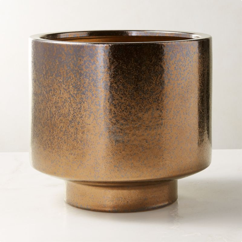 Dia Modern Metallic Bronze Indoor Planter + Reviews | CB2 | CB2