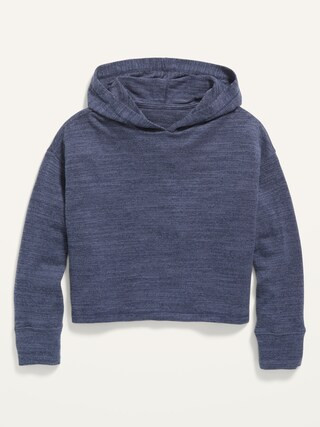 Slub-Knit Cropped Pullover Hoodie for Girls | Old Navy (US)