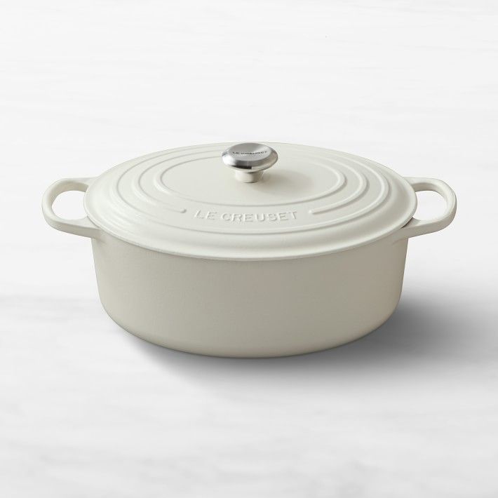 Le Creuset Signature Enameled Cast Iron Oval Dutch Oven, 6 3/4-Qt., Matte White | Williams-Sonoma