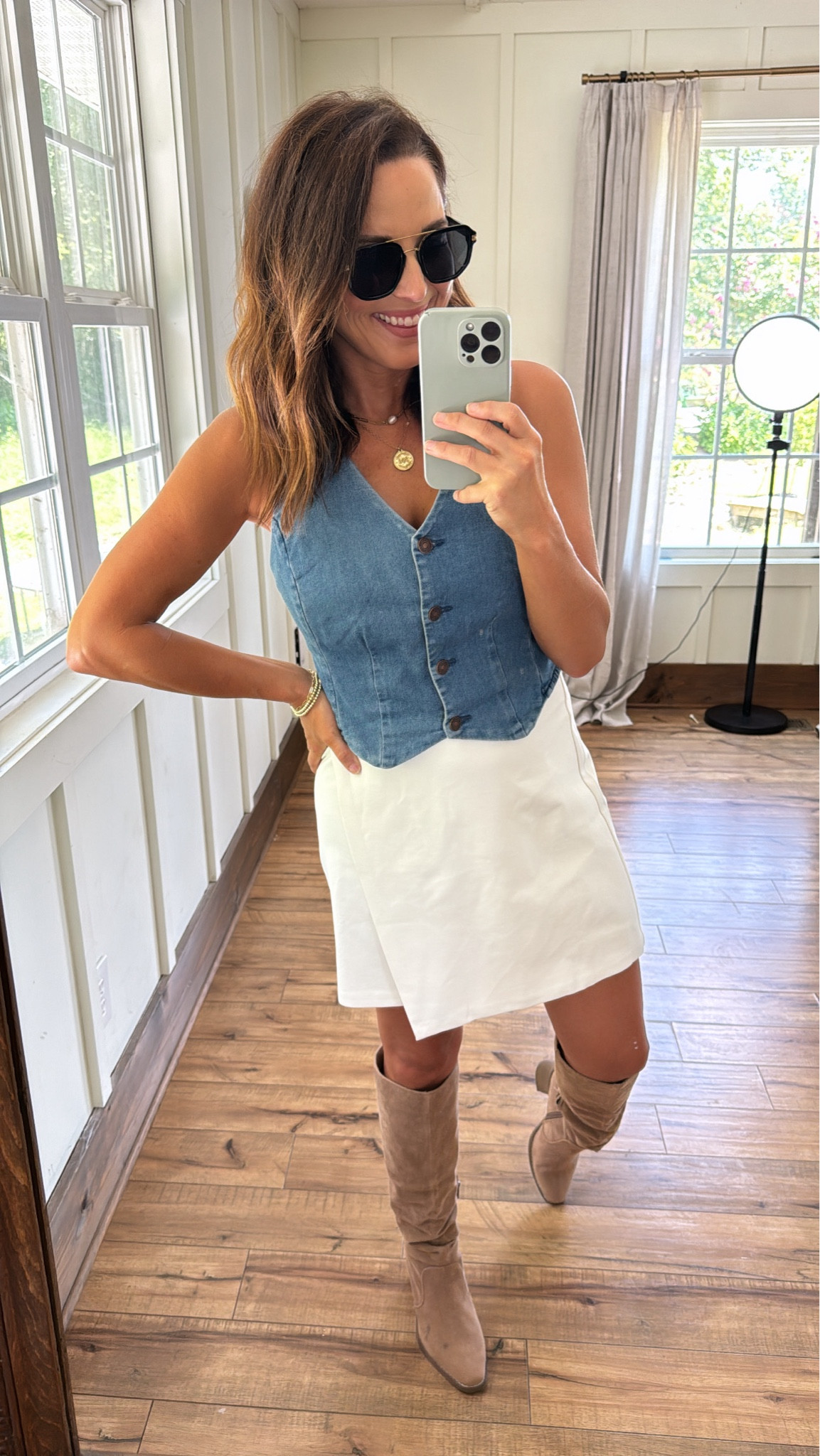 Skirt and vest  ran a size big to me so I sized down to xs in both and fit great! 
@walmart
@ walmartfashionn
#walmartpartner
#walmartfashion
#walmart


#LTKFindsUnder50 #LTKOver40 #LTKSeasonal