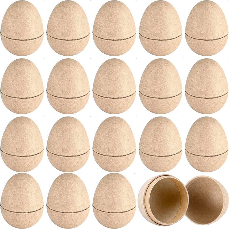 18 Pcs DIY Paper Mache Easter Eggs, Easter Craft Supplies Blank Paper Eggs for Crafts Decorating ... | Amazon (US)