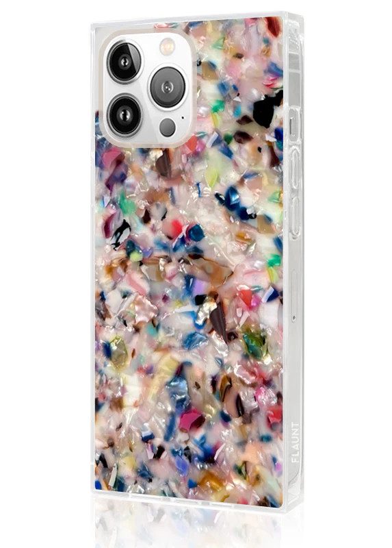 SQUARE® Rainbow Confetti Tortoise Shell iPhone Case | FLAUNT
