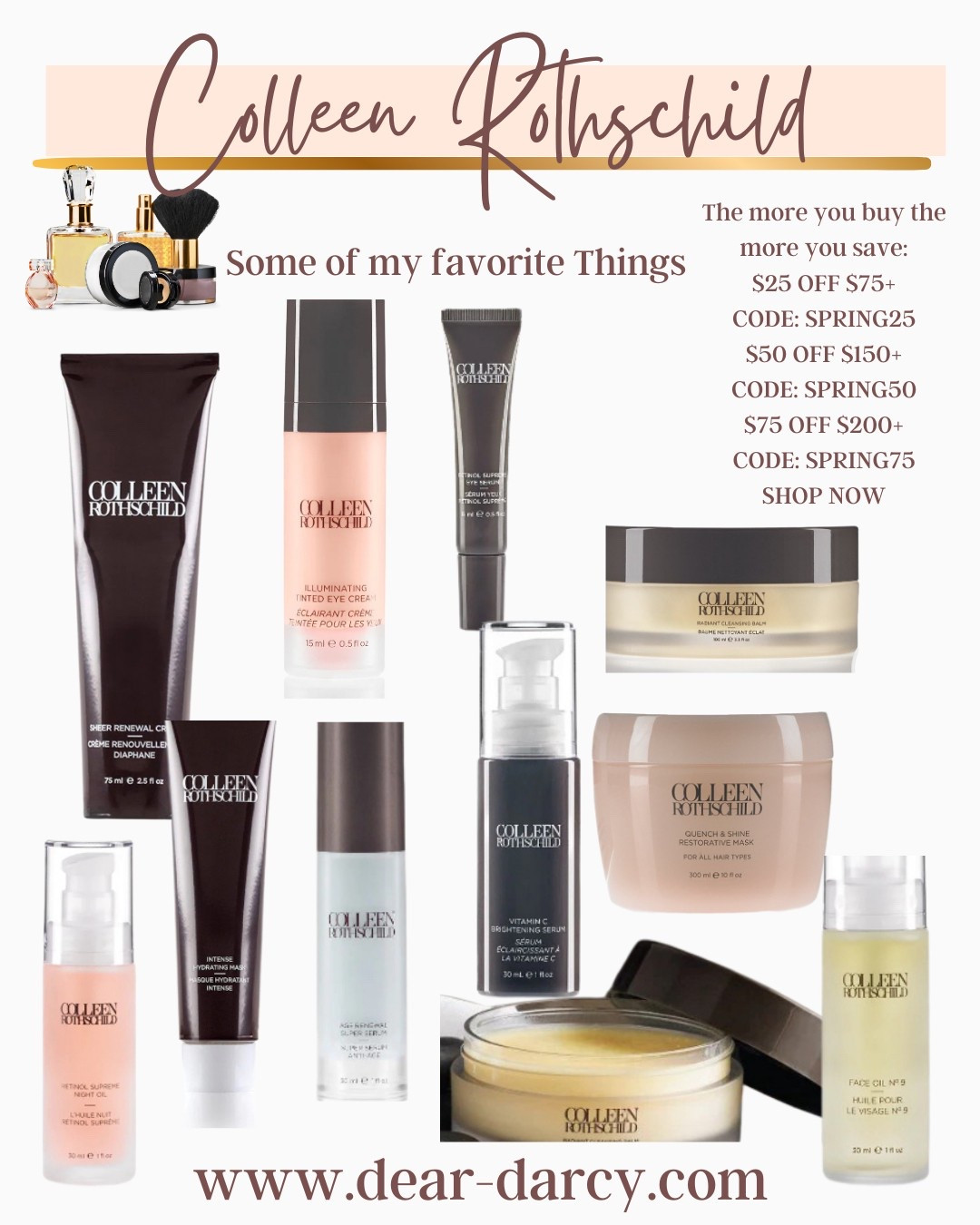 Colleen Rothschild 

Buy more save more event!!

Here’s some of my favorite things and most used products
$25 OFF $75+
CODE: SPRING25

$50 OFF $150+
CODE: SPRING50

$75 OFF $200+
CODE: SPRING75

#LTKSaleAlert #LTKOver40 #LTKBeauty