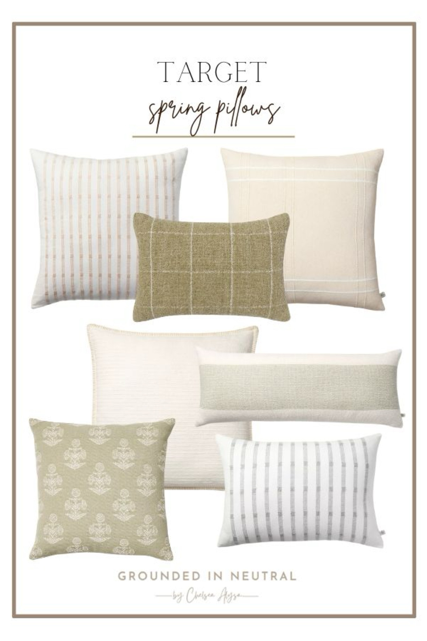 Target spring throw pillows I’m loving! These neutral pillows and touches of green are so pretty for spring  

#LTKSeasonal #LTKStyleTip #LTKHome