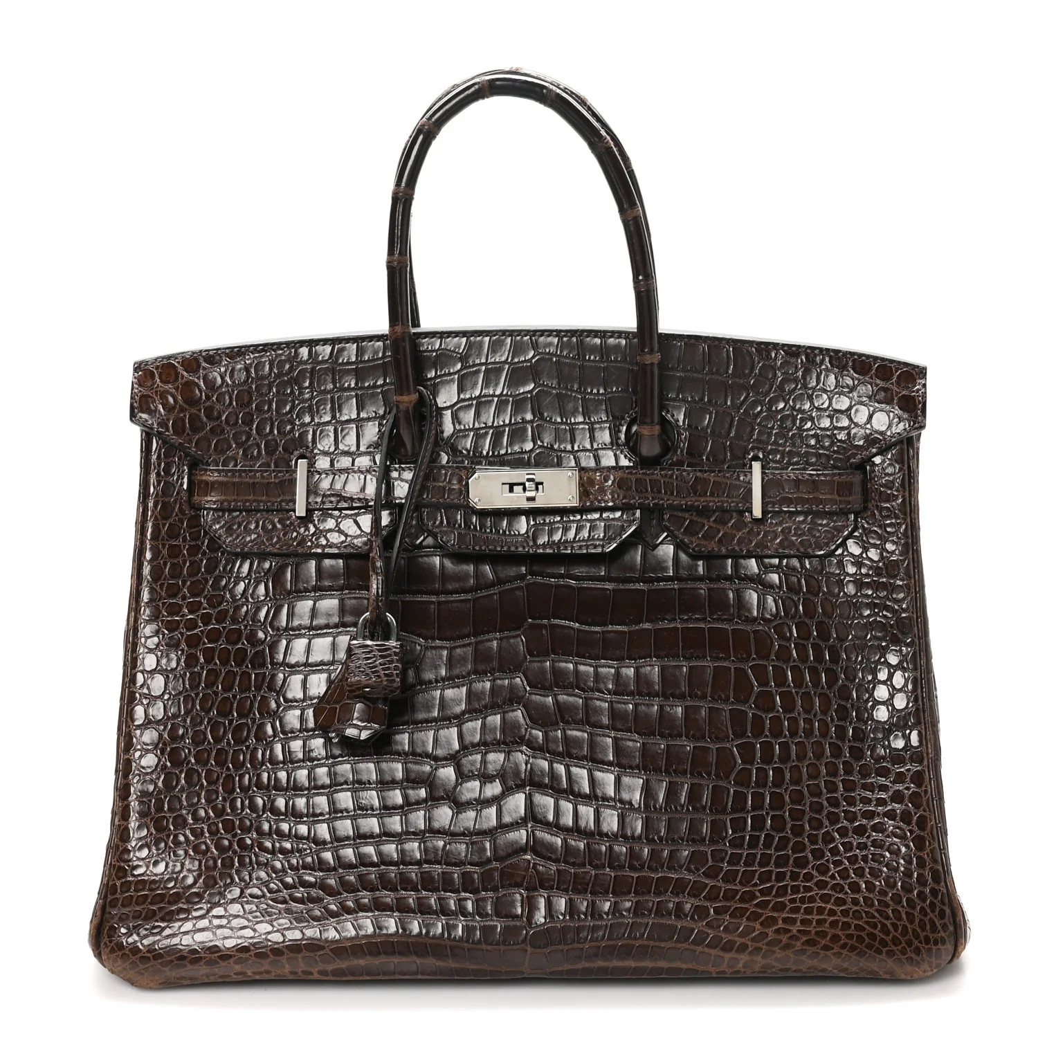 Shiny Porosus Crocodile Birkin 35 Havane | FASHIONPHILE (US)