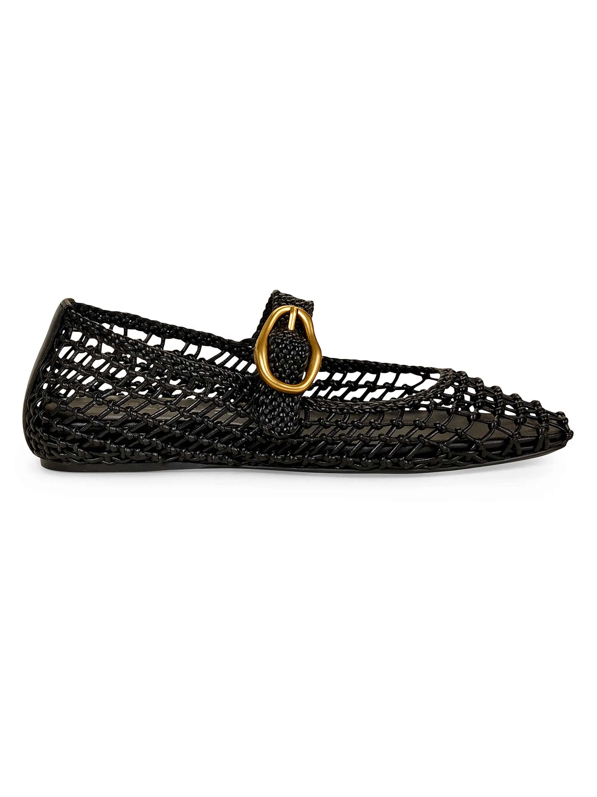 Gina Woven Leather Mary Jane Flats | Saks Fifth Avenue