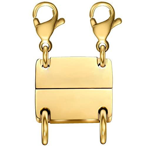 Layering Magnetic Necklace Clasp,18 K Gold and Silver Separator for Stackable Necklaces | Amazon (US)