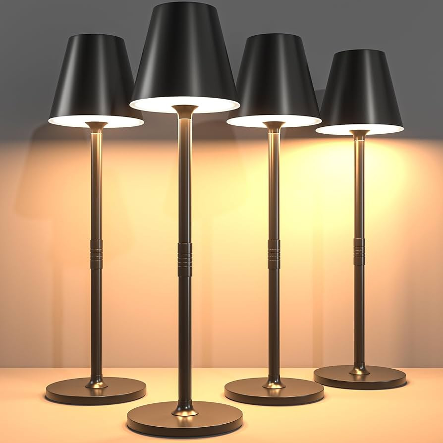 LED CordlessTable Lamp,4000mAh Rechargeable Battery Desk lamp,3 Level Brightness Beside Night Lig... | Amazon (US)