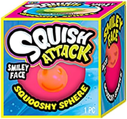 JA-RU Squish Attack Ball (1 Unit Assorted) Squooshy Sphere with 6 Different Smiley Faces. Fidget ... | Amazon (US)