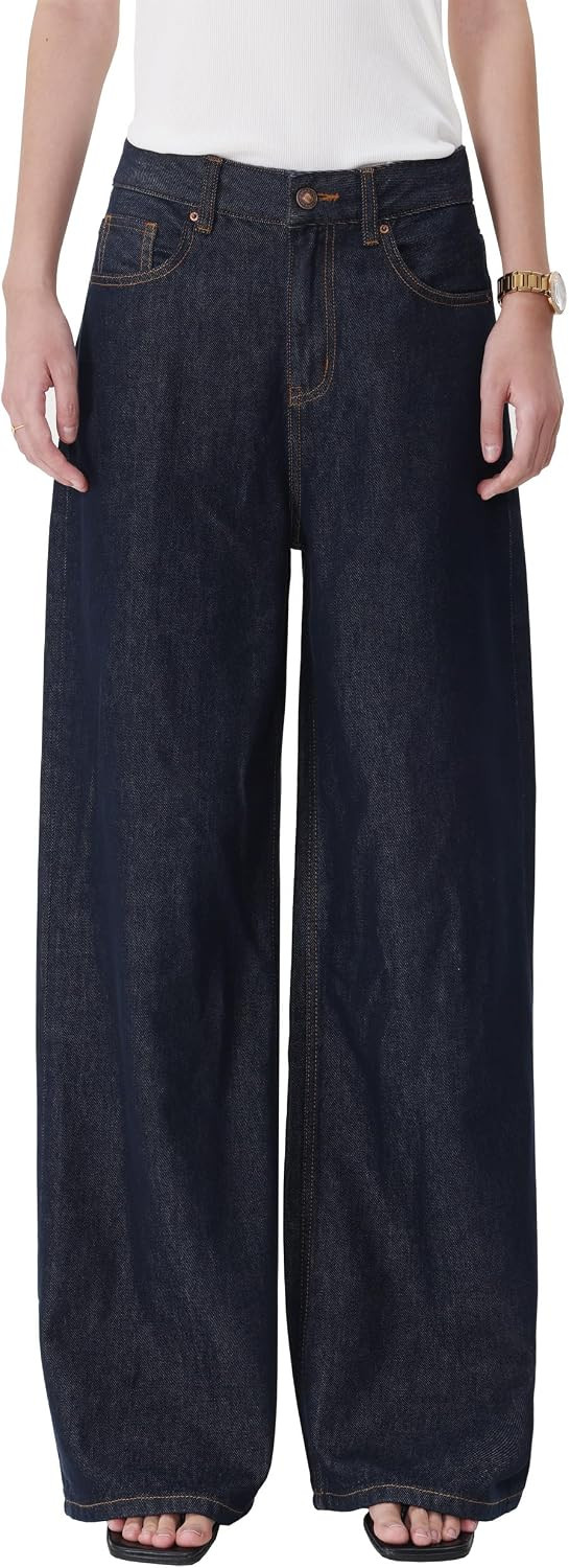 Dododudu Tall Women Vintage Wide Leg Jeans, 34"/36" Inseam High Waisted Straight Leg Denim Pants | Amazon (US)