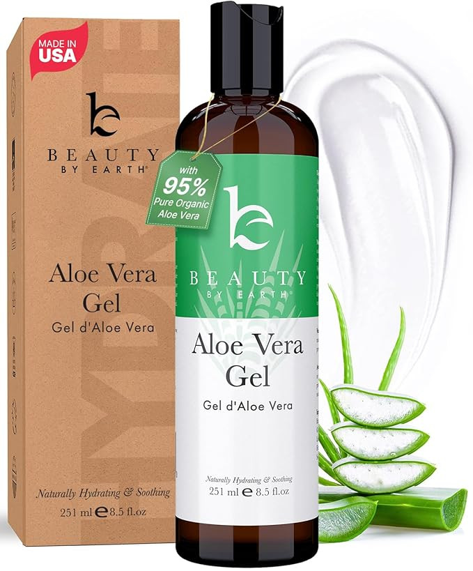 Beauty by Earth Aloe Vera Gel - USA Made with Natural & Organic Ingredients, Pure Aloe Vera Plant... | Amazon (US)