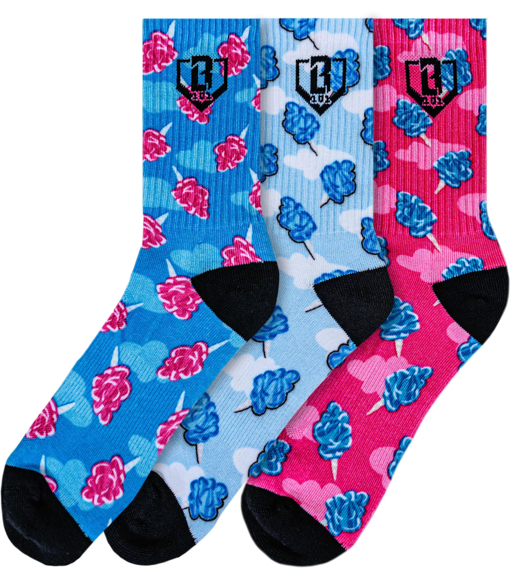 Baseball Lifestyle 101 Boys' Cotton Candy Socks - 3 Pack, Medium, Multi | DICK'S Sporting Goods
