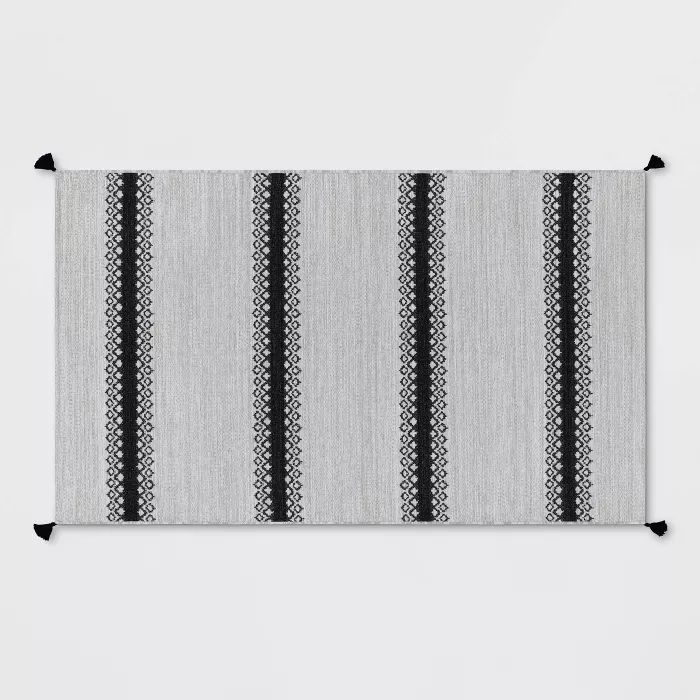 Outdoor Rug Argyle Stripe Black - Threshold™ | Target