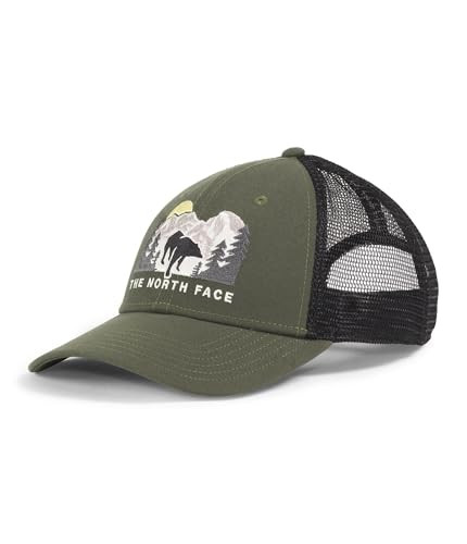 The North Face Embroidered Mudder Trucker Hat - Classic Fit, Moisture-Wicking Snapback for Men & Women, Hiking Ball Cap, New Taupe Green/Bear Graphic, One Size | Amazon (US)