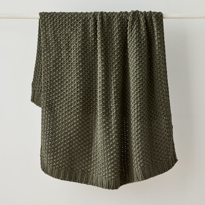 Chunky Cotton Knit Throw | West Elm (US)