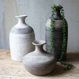 Modern Hues Clay Vessel Set of 3 | Antique Farm House