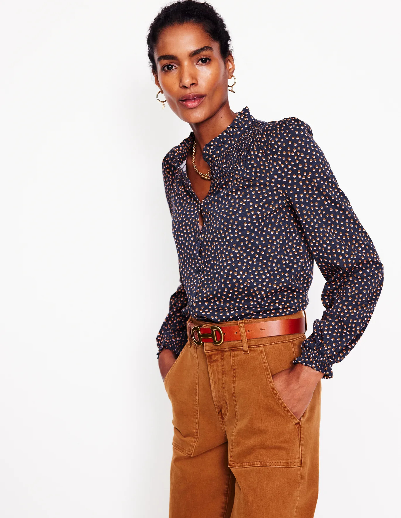 Fay Smocked Jersey Shirt | Boden (US)