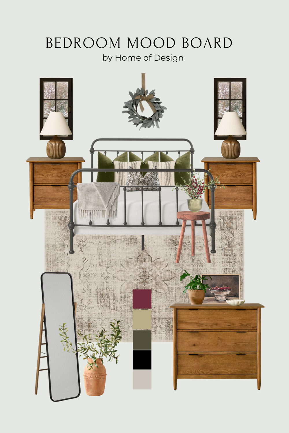 If you're ready to rest easy in a beautiful space, re-create this rustic natural bedroom mood board! Featuring natural wood drawers from Magnolia and a perfect Ruggable area rug encompassed by greens, golds, black, and beige. 

 #LTKSeasonal #LTKHome #LTKStyleTip