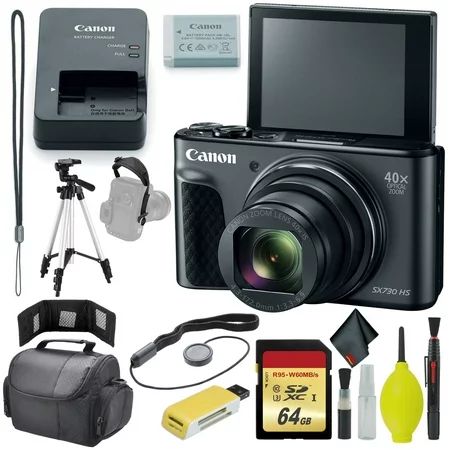 Canon PowerShot SX730 Digital Camera - Reader + Wallet - Strap - Case - 64GB - Tripod - Lens Cap Kee | Walmart (US)