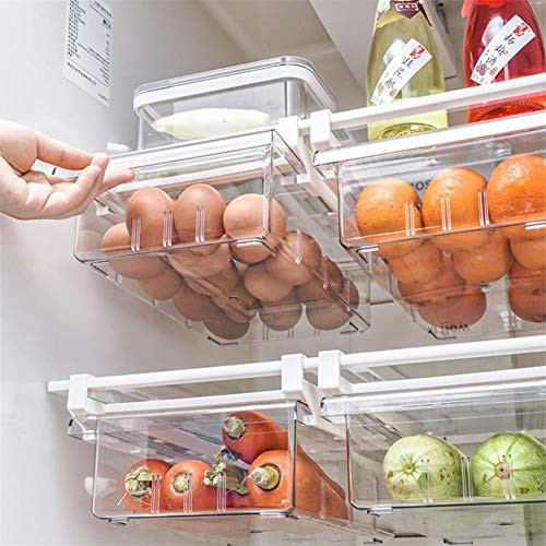 YekouMax Fridge Drawer Organizer, Refrigerator Organizer Bins, Pull Out with Handle, Fridge Shelf... | Amazon (US)