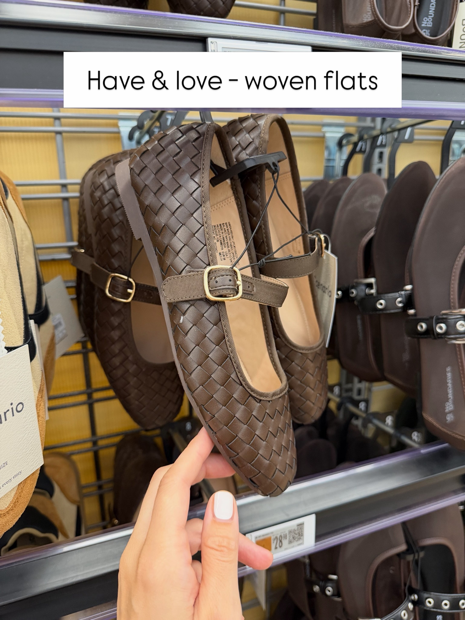 New woven mary Jane flats at Walmart, by the new Scenario brand. Fit true to size. #walmartfashion