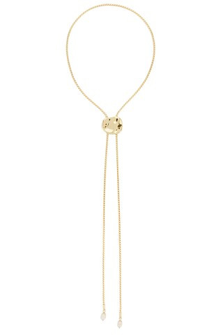 Ettika Liquid Lux Bolo Lariat Necklace in Clear Crystal & Gold from Revolve.com | Revolve Clothing (Global)