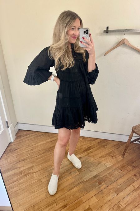 Maeve black mini dress - easy throw on and go option for casual summer dress! Warning it runs short, but great for petites!

#LTKSeasonal