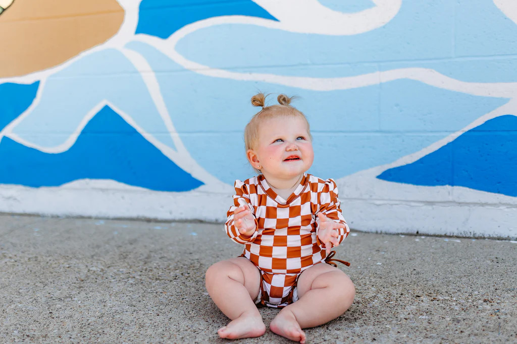 COPPER CHECKERS DREAM SWIM SUIT | DREAM BIG LITTLE CO