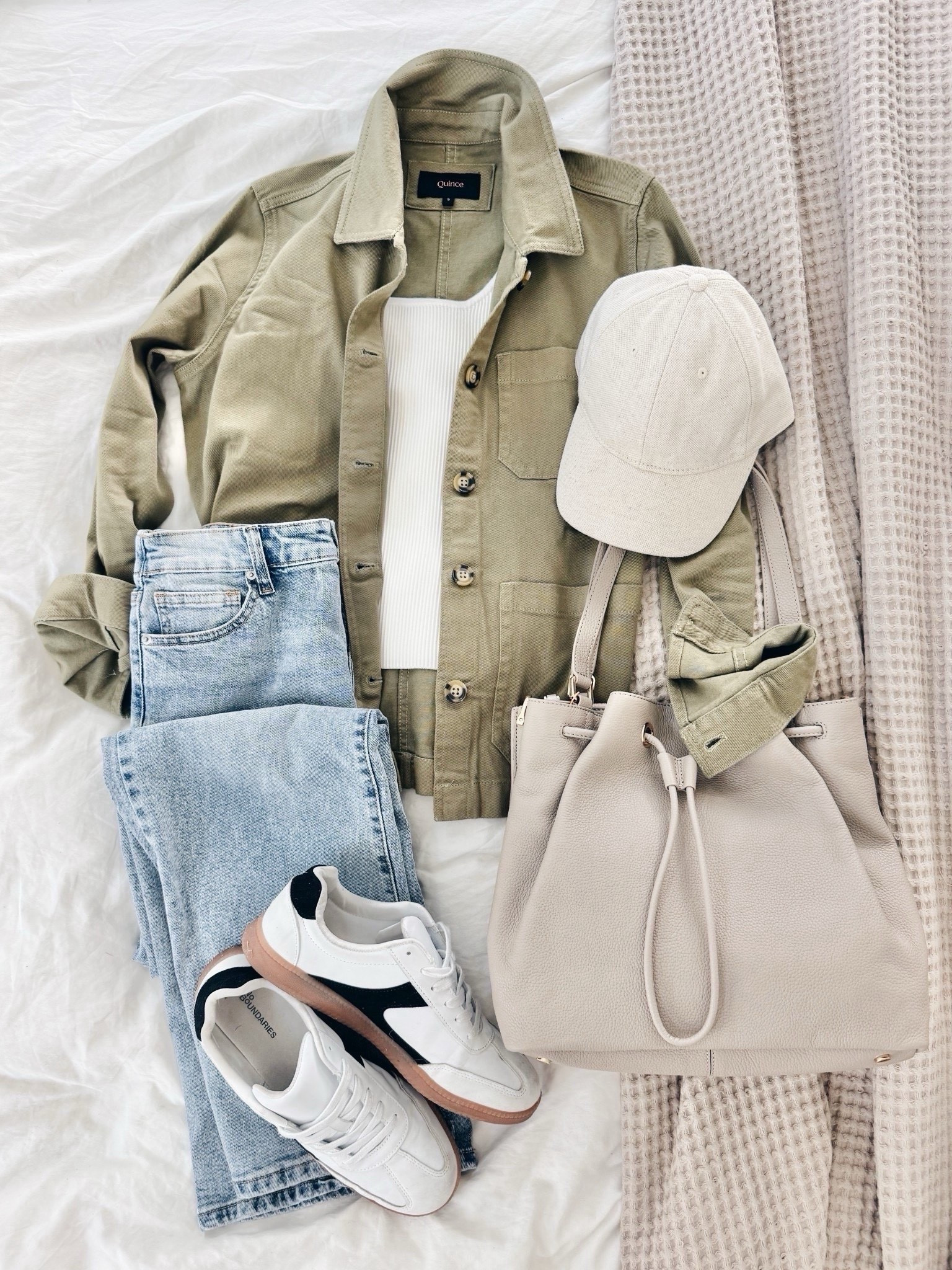 Spring  outfit. The jeans are only $15! I have size small in the jeans and tank. Xs in the shirt jacket.  Sneakers are so comfortable and under $20.

#LTKmomlife #LTKootd #LTKOver40