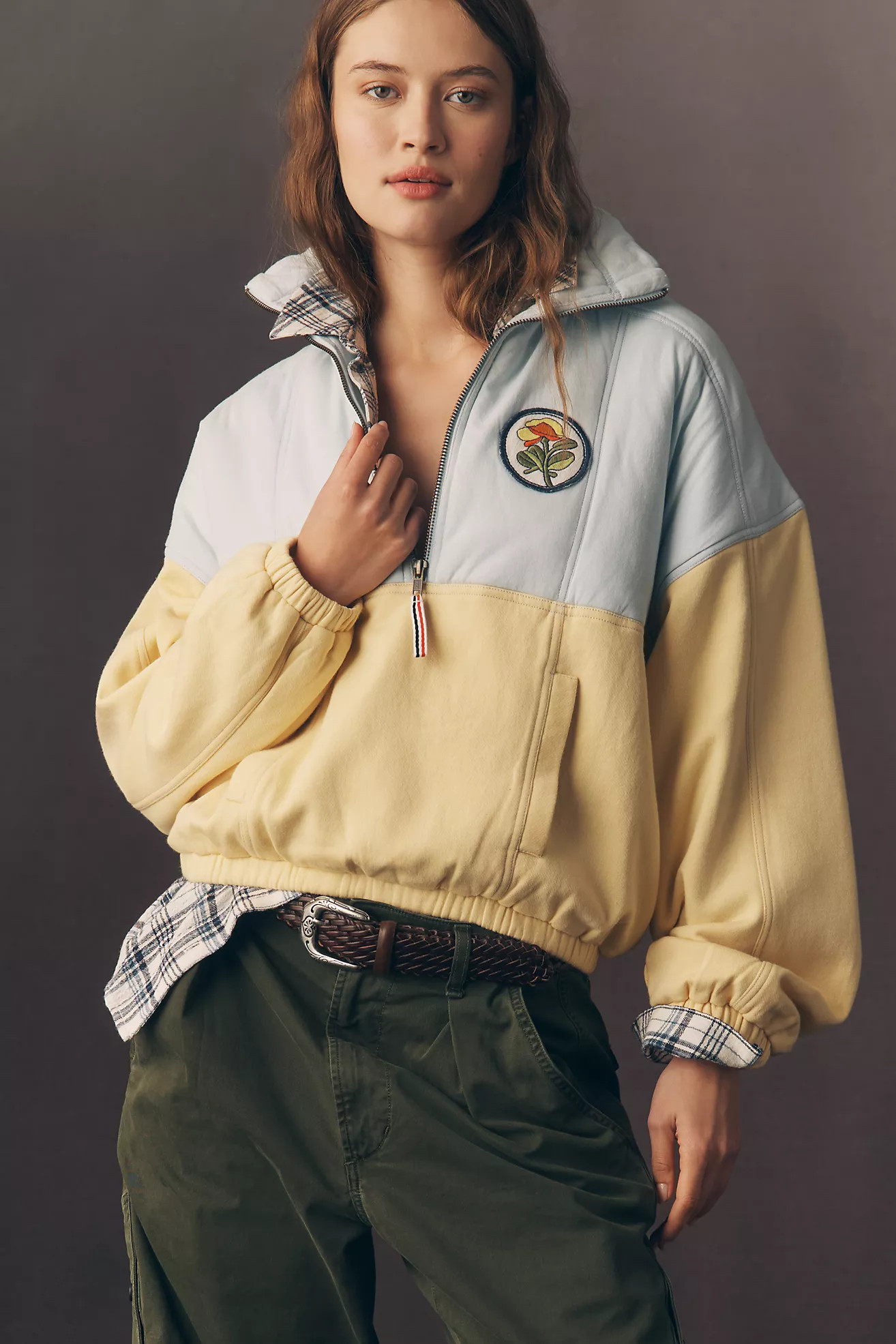 Pilcro Shetland Half-Zip Pullover Sweatshirt | Anthropologie (US)