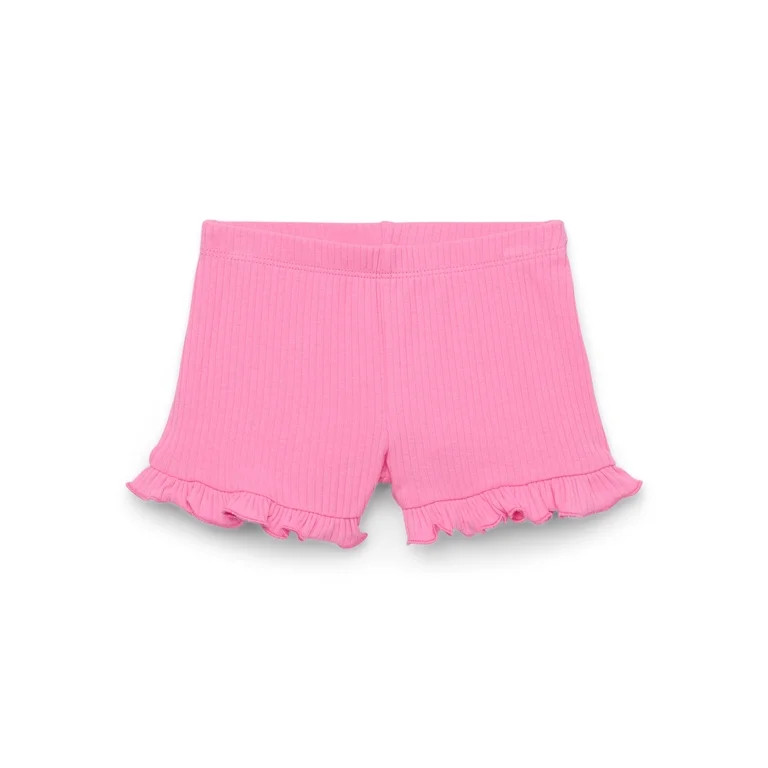 Garanimals Baby Girl Ruffle Edge Ribbed Shorts, Sizes 0-24 Months | Walmart (US)