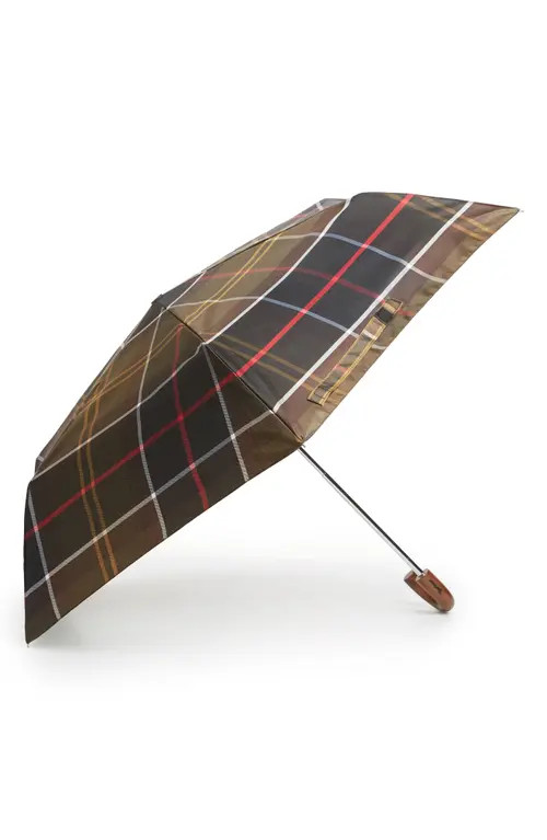 Barbour Tartan Plaid Mini Umbrella in Classic at Nordstrom | Nordstrom