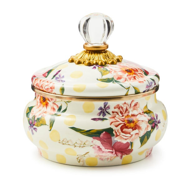 MacKenzie-Childs Wildflowers Yellow Squashed Pot | MacKenzie-Childs